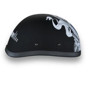 Daytona Skull Cap Motorcycle Helmet EAGLE- W/ MAKE 'EM PAY Biker non DOT Helmet - Picture 1 of 7