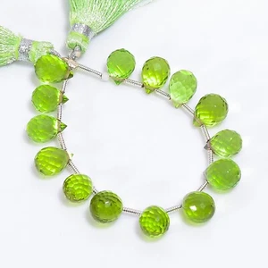 Natürlich Peridot Edelstein Tropfen Form Facettierte Perlen 8X6 9X6mm Strand 4 " - Bild 1 von 1