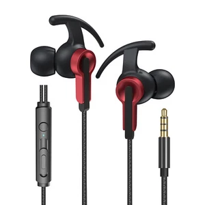 Cuffie stereo cablate 3,5 mm con microfono, auricolari sportivi per musica, design durevole - Foto 1 di 9