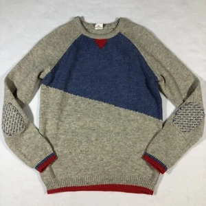 EGG Susan Lazar Sweater Boys Kids 12 Years Color Block Wool Blend Elbow Patches - Picture 1 of 11