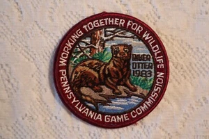 1983 PA Game Commission River Otter - Working Together For Wildlife - ORIGINAL - Picture 1 of 2
