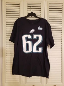 Mens Size XXL - Nike Jason Kelce Philadelphia Eagles #62 Super Bowl Black Tee - Picture 1 of 5