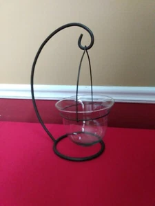 14" Wrought Iron Plant Hanger 3 Piece Set ~Arched Stand / Holder / Glass Planter - Picture 1 of 5