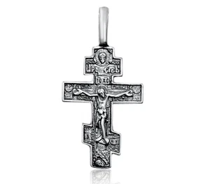 Orthodox Сrucifix Cross Sterling Silver 925 Pendant Necklace Jewelry 1"/2cm - Picture 1 of 6