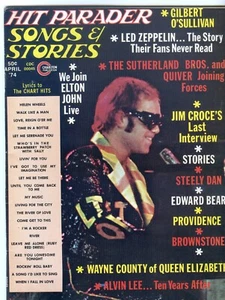 Hit Parader Magazine April 1974 Elton John, Jim Croce, Steely Dan, The Stories - Picture 1 of 3