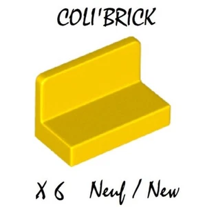 lego 4865 B - 6x Panneau Mur / Panel Wall 1x2x1 - Jaune / Yellow - NEUF - Picture 1 of 1