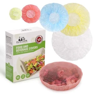 Reusable Elastic Food Bowl Covers Set of 50 in 5 Sizes for Storage & Leftovers - Picture 1 of 5