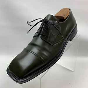 Mezlan Oxford Green Leather Square Cap Toe Leather Lace Up Shoes Size 10M