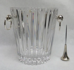 MIKAS MARQUIS LEAD CRYSTAL WINE COOLER ICE BUCKET & STERLING SILVER ICE PICK - Picture 1 of 8