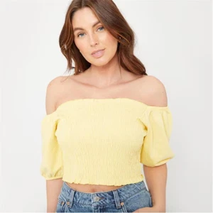 Be You Puff-Kurzarmtop Sommer Damen - Zitrone - UK Größe 14 (L) - Kostenloser Versand - Bild 1 von 15