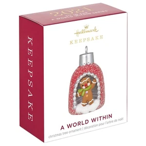 Hallmark 2021 Mini A World Within Gingerbread Man Ornament - Picture 1 of 2