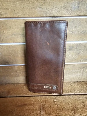 Cartera de cuero fósil marrón vintage Foto 1 de 3