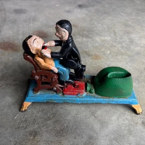 Cast Iron Mechanical Bank-Dentist Pulling Tooth-Vintage-WORKS - Picture 1 of 13