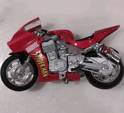 Spider Man Motorcycle Die Cast Toy Marvel Maisto 2004 Bike Collectible Vintage  - Image 1 of 4
