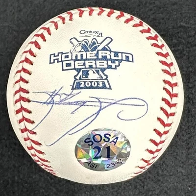 Autógrafo de béisbol firmado por Sammy Sosa 2003 HR Home Run Derby ~ JSA Foto 1 de 4