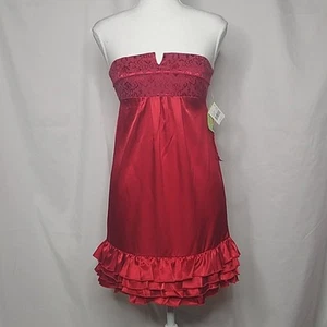 Johnny Martin Strapless Ruffled Mini Dress Sz 3 - Picture 1 of 9