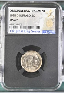 1938 D Buffalo Nickel NGC MS-67 Original Bag Series Fragment -3003 - Picture 1 of 2