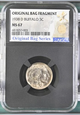 1938 D Buffalo Nickel NGC MS-67 Original Bag Series Fragment -3003 - Image 1 of 2