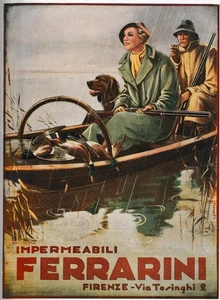 PUBBL. 1939 WASSERDICHT FERRARINI ROBERTO LEMMI JAGD HUND ENTEN SEE ZINN - Bild 1 von 1