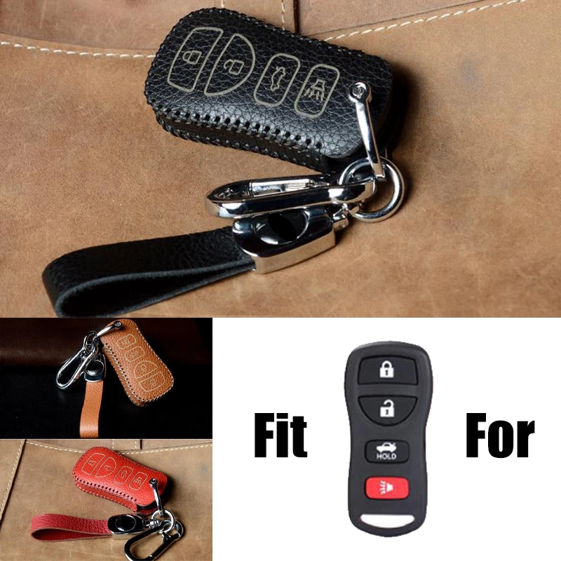 Funda de cuero genuino para llave de coche para Nissan Xterra Altima Sentra 350Z Frontier Foto 1 de 4