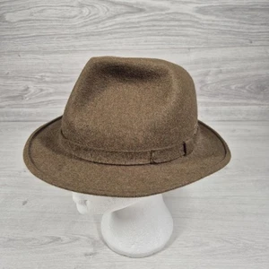 Sombrero vintage Lock & Co Hatters fieltro de piel fina Trilby marrón/verde talla 7 1/2 61  - Imagen 1 de 10