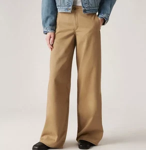 Levi's Premium XL Chino Hose weites Bein Relaxed Damen 26x31 Hermelin braun NEU - Bild 1 von 9