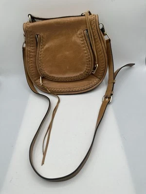 Rebecca Minkoff Tan Distressed Leather Saddle Convertible Crossbody Handbag - Image 1 of 4