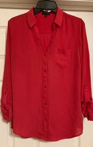The Limited Bluse 5 Knöpfe vorne Größe Small Tall Hot Pink Langarm Poly - Bild 1 von 2