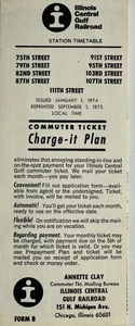 Illinois Central Gulf Railroad Pendlerfahrplan - 1. Januar 1974 - Bild 1 von 3