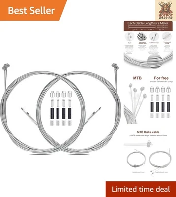 Universal 2M Bicycle Brake Cable Set - Professional Quality for MTB & Road Bikes - Image 1 of 4