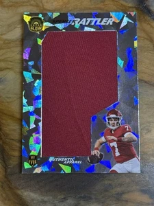 2021 Super Glow Spencer Rattler 1st Ever Cracked Ice Jumbo Jersey #1/1 - Picture 1 of 2
