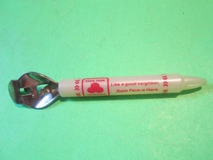 VTG STATE FARM INSURANCE METAL PLASTIC CAN BOTTLE OPENER - Picture 1 of 3