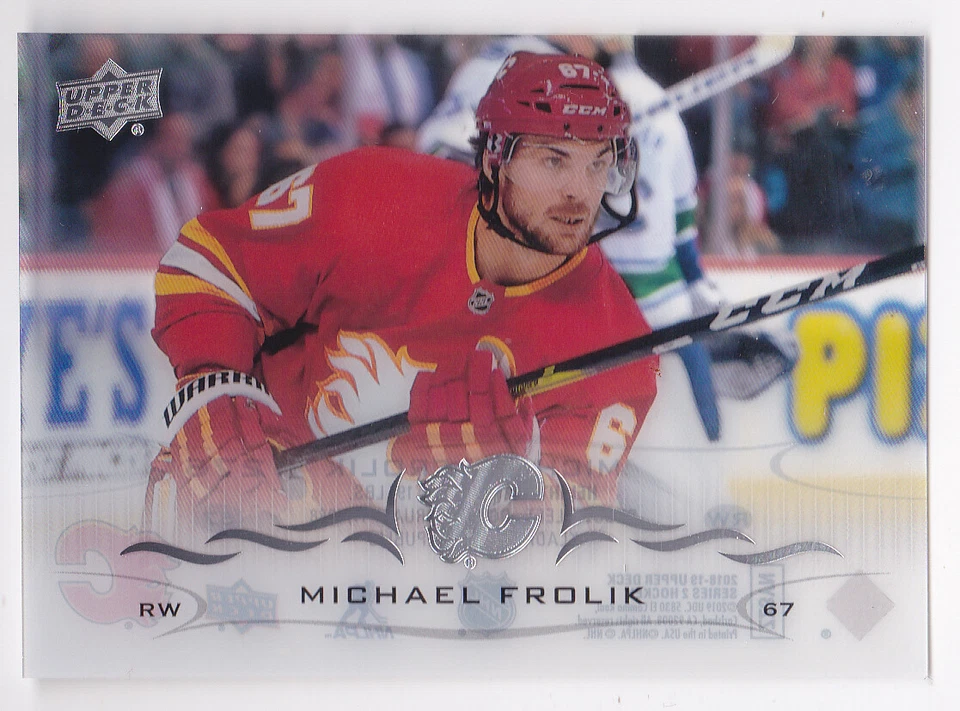 18-19 Upper Deck Michael Frolik Clear Cut Calgary Flames Clearcut 2018 - Image 1 of 1