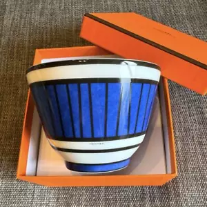 Authentic Hermes Bleus d'Ailleurs Bowl No.3 10.5cm Tableware Blue w/Box New - Picture 1 of 5