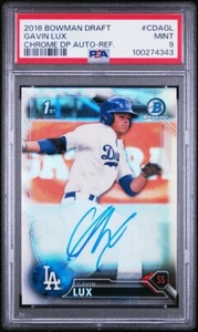 2016 Bowman Chrome Draft Gavin Lux Auto Refractor /499 PSA 9 - Picture 1 of 2