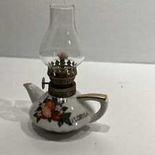 Miniature Vintage Porcelain Oil Lamp Teapot Rose Lipper and Mann Japan 6 Inches