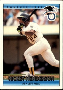 1992 Donruss Baseball #30 Rickey Henderson AS