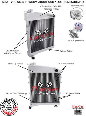 Supply Champion 3 Row All Aluminum Radiator for 1961 - 1975 Austin Mini #CC6175 - image 1 of 4