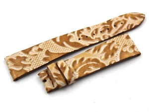 Cinturino Vera Pelle Beige Panna 20/16mm Disegno in Rilievo Accessori Orologi - Bild 1 von 5