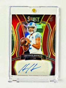 2023 Panini Select Hendon Hooker AUTO RC RED Prizm SP #/75 Lions Rookie! - Bild 1 von 3