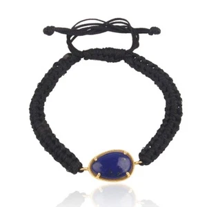 Schwarz Makramee Verstellbares Armband Freundschaftsarmband Geschenk für Sie oder Ihn - Bild 1 von 4
