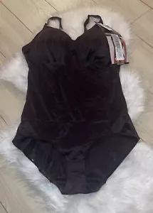 Miraclesuit 2560 Modern Miracle LYCRA FitSense Bodysuit Womens XL XLarge Black - Picture 1 of 4