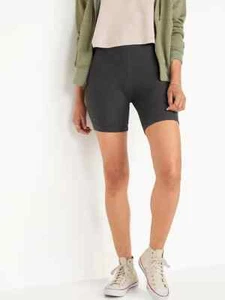 NWT Old Navy High-Waisted Rib-Knit Long Bike Shorts Biker 8-inch Gray Women M - Picture 1 of 7