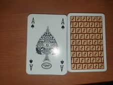 CARTE DA POKER FENDI RARE ORIGINALI CON PORTACARTE FENDI ORIGINALE IN PELLE