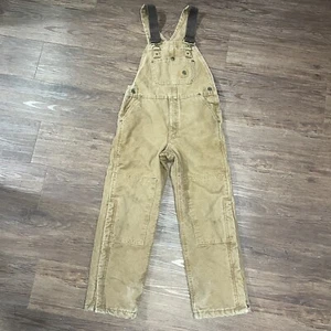 Carhartt YYR27 Double Knee Bib Overalls Insulated Zip Leg YOUTH Large 30x26 - Picture 1 of 7