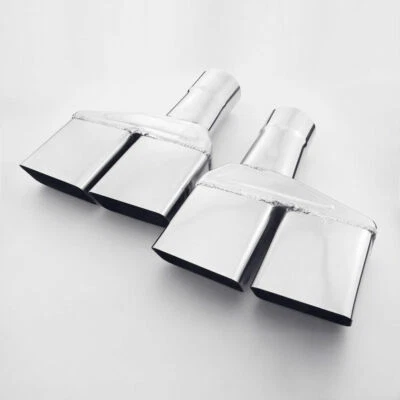 Puntas de tubo de escape de entrada de acero inoxidable de 2,5" cuadradas para Dodge Challenger Foto 1 de 4