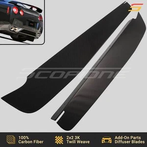 Scopione Carbon Fiber Rear Bumper Diffuser Blades Fins for Nissan 08-24 GTR R35 - Picture 1 of 6