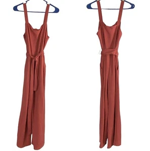 ZARA Damen Capri Jumpsuit Gr. M Burnt Orange Hose Overall Ärmellos 92-1 - Bild 1 von 15