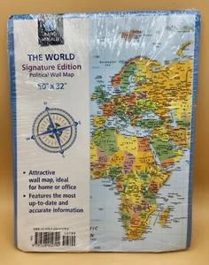 RAND McNALLY SIGNATURE EDITION POLITICAL WALL MAP, 50”x 32”, BRAND NEW SEALED! - Picture 1 of 6
