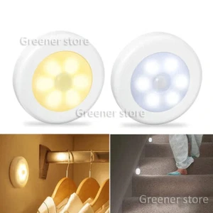 6-LED Motion Sensor Closet Light Battery Powered Indoor Wall Cabinet Night Light - Picture 1 of 20